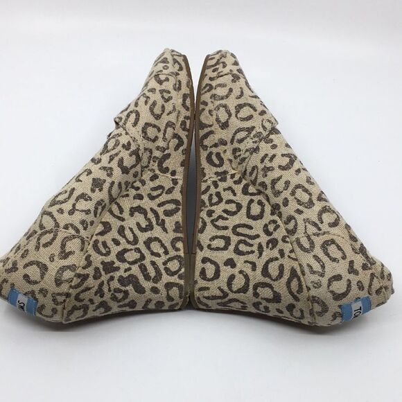 Toms animal print canvas open toe leopard wedges size 7 - Picture 9 of 16